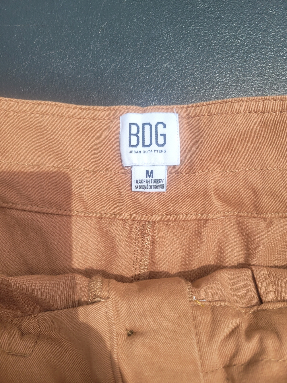 BDG Rust/Tan Button-Front Drawstring Waist Shorts - Picture 2 of 3